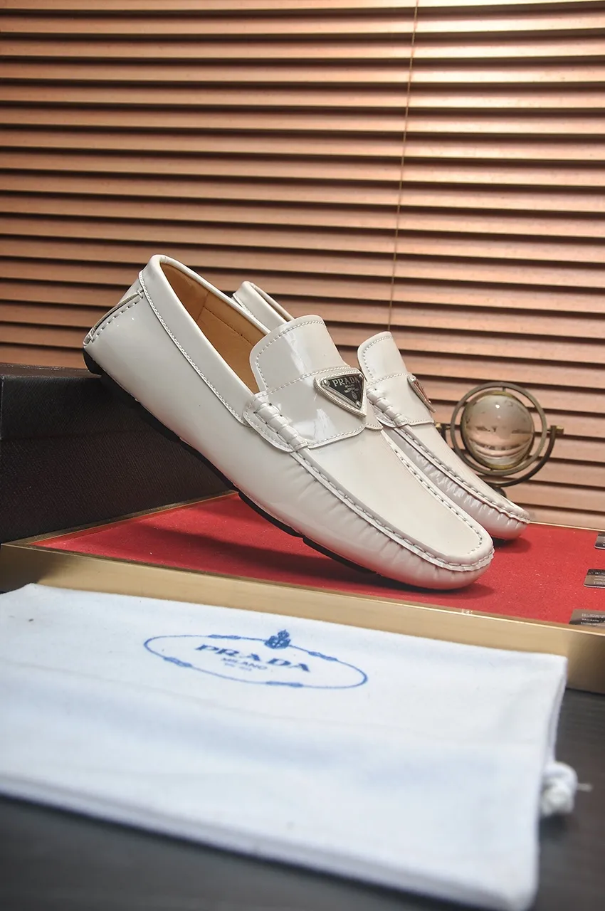 Men's Men's Shoes💰420💶【PRADA】 (High-end Niuli) New 🍀PRADA - Prada Doudou Shoes! Made of imported original cowhide, the inner top layer is comfortable cowhide lining! Original wear-resistant rubber outsole! High quality products! Code number 38-45 (45 customized)
